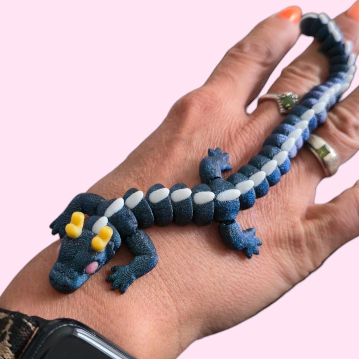 Qinglong Baby Dragon – 7" Poseable 3D Printed Dragon Toy | Articulated Collectible Figurine & Sensory Fidget Gift