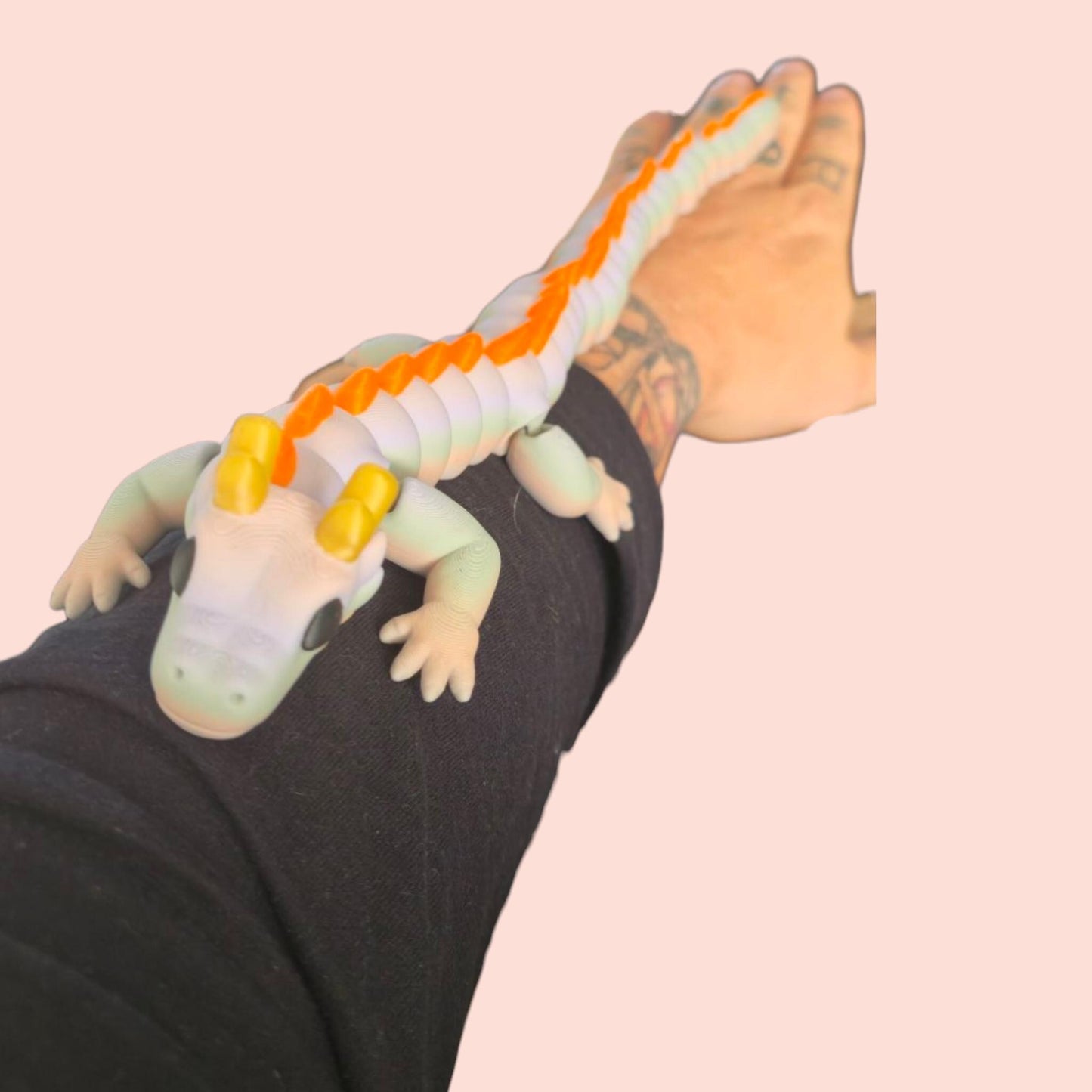 Qinglong Baby Dragon – 13" Poseable 3D Printed Dragon Toy | Articulated Collectible Figurine & Sensory Fidget Gift
