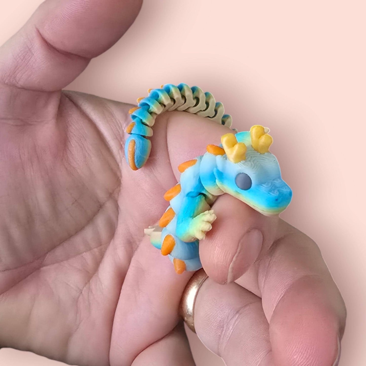Qinglong Dragon – Matte multi colour 7" Poseable Dragon Toy | Articulated Sensory Fidget Gift