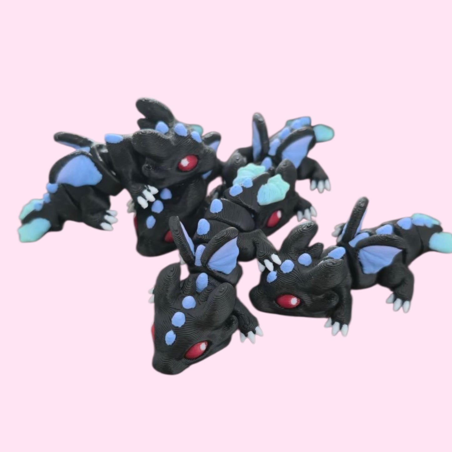 3D Printed Articulated Dragon Hatchling – Flexible Baby Dragon Toy – Fantasy Creature Gift – Poseable Fidget Toy