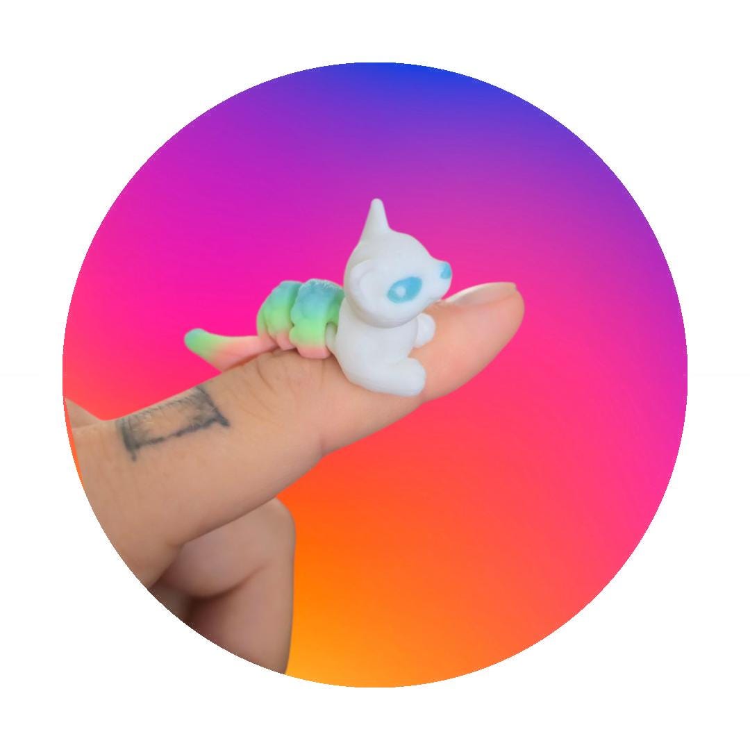 Articulated purmaid Hatchling – Flexible Baby half cat half mermaid Toy – Fantasy Creature Gift – Poseable Fidget Toy – Sensory.