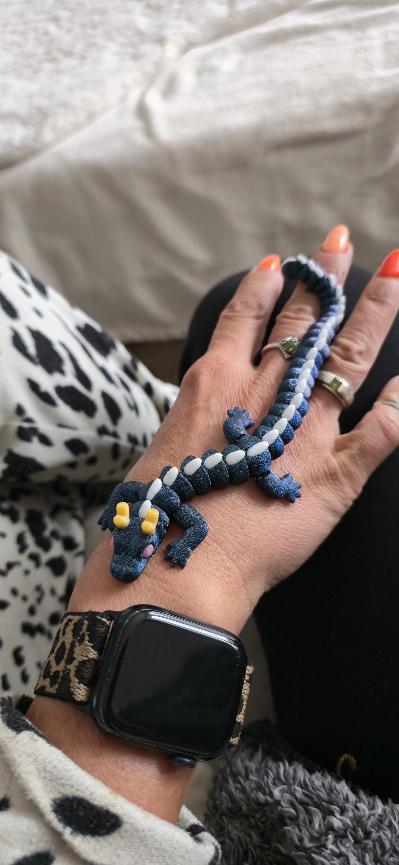 Qinglong Baby Dragon – 7" Poseable 3D Printed Dragon Toy | Articulated Collectible Figurine & Sensory Fidget Gift