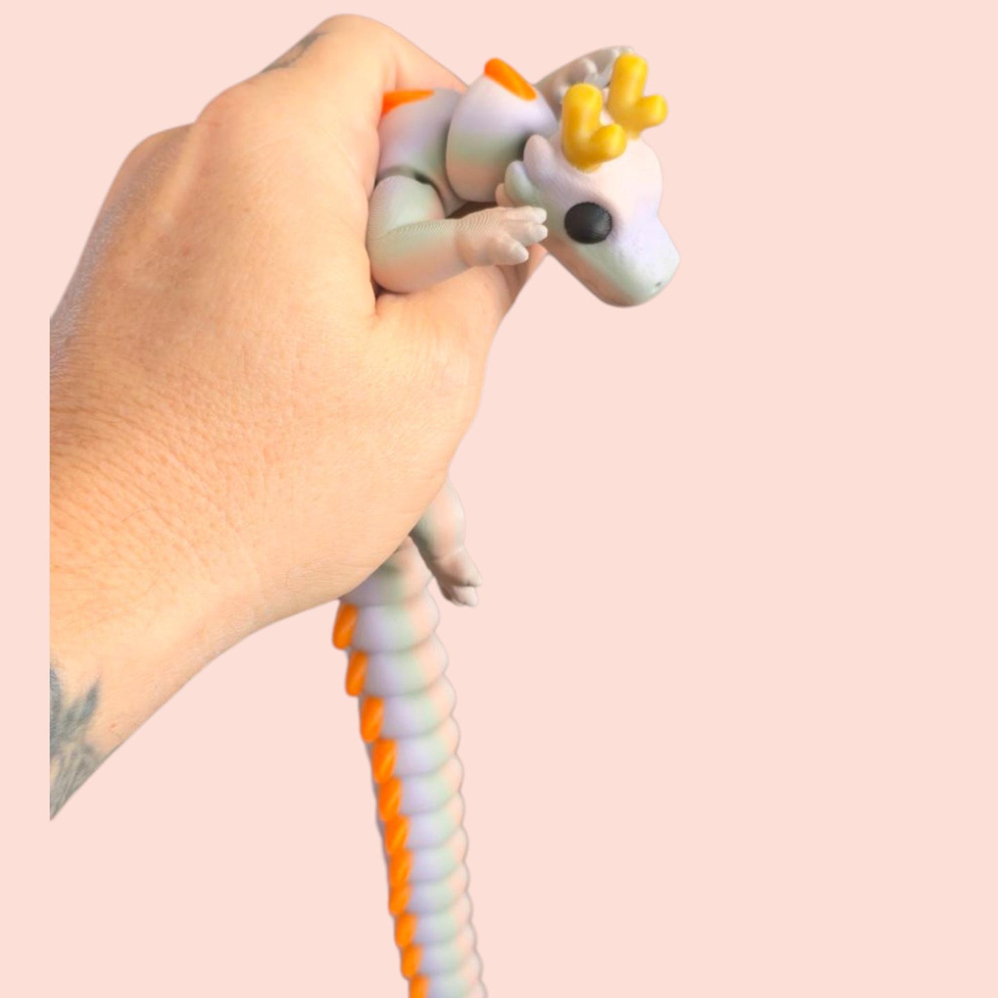 Qinglong Baby Dragon – 13" Poseable 3D Printed Dragon Toy | Articulated Collectible Figurine & Sensory Fidget Gift