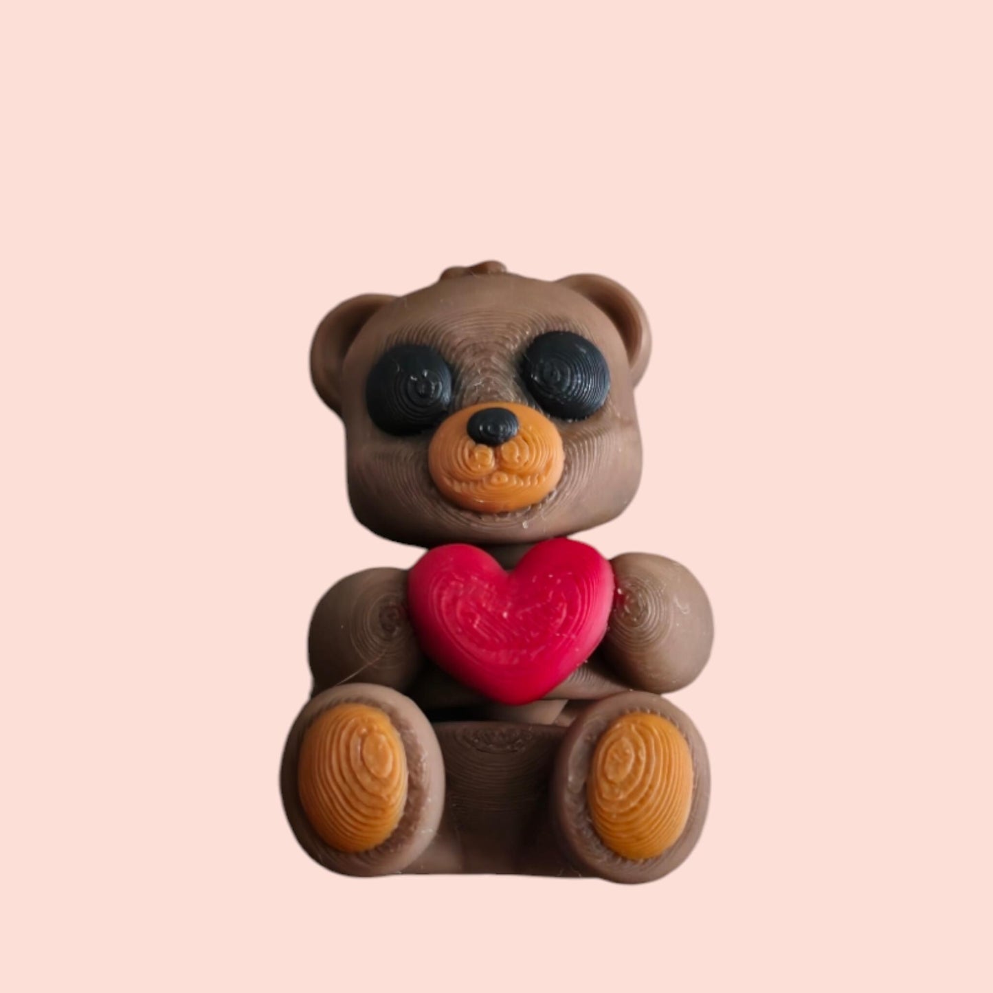 Articulated Love Heart Bear with Cupcake Pod – 3D Printed Sensory Fidget Toy & Gift Case