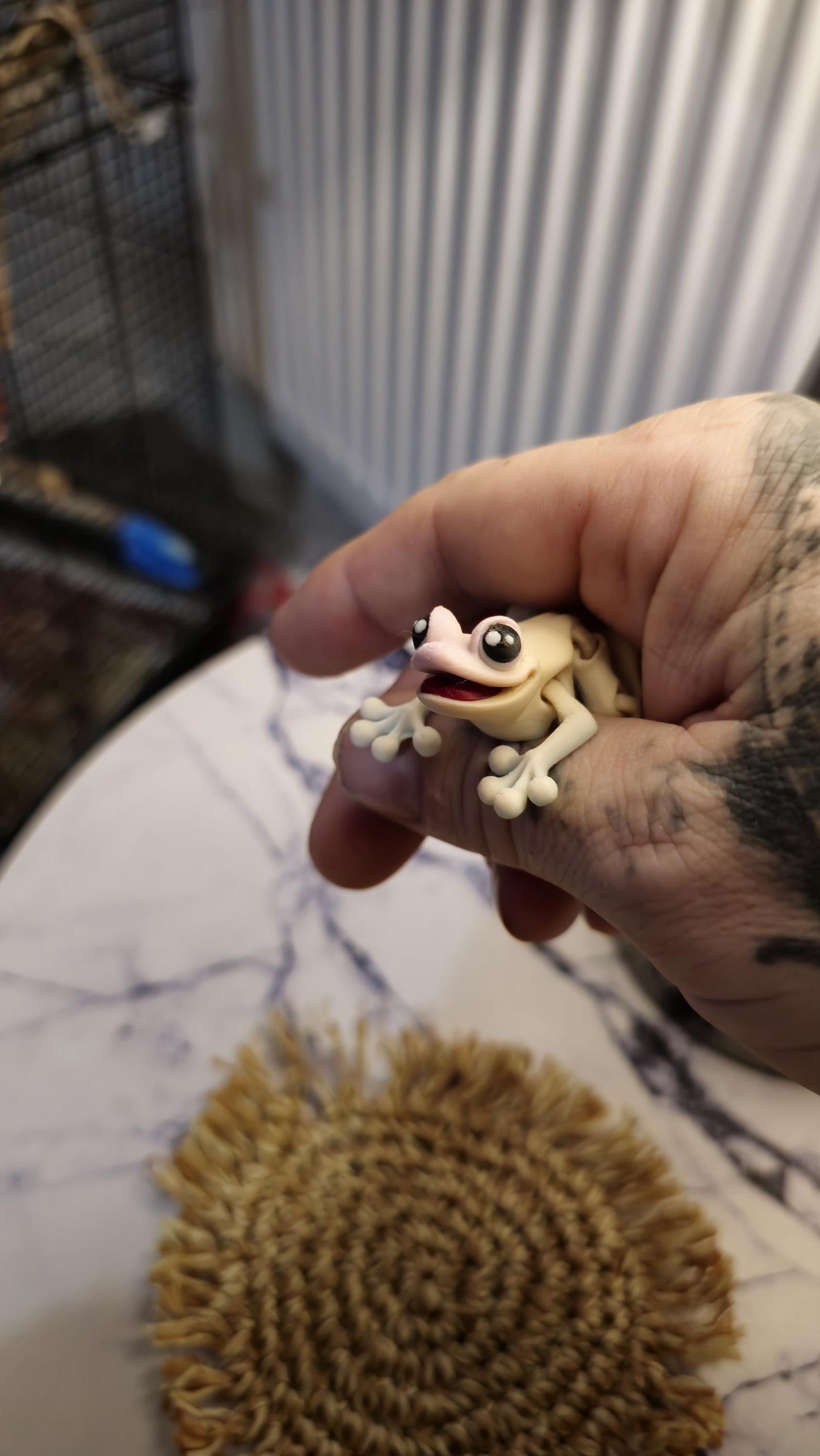 3D Printed Frog – Articulated Fidget Animal Toy – Cute Desk Pet Decor – Poseable Frog Gift