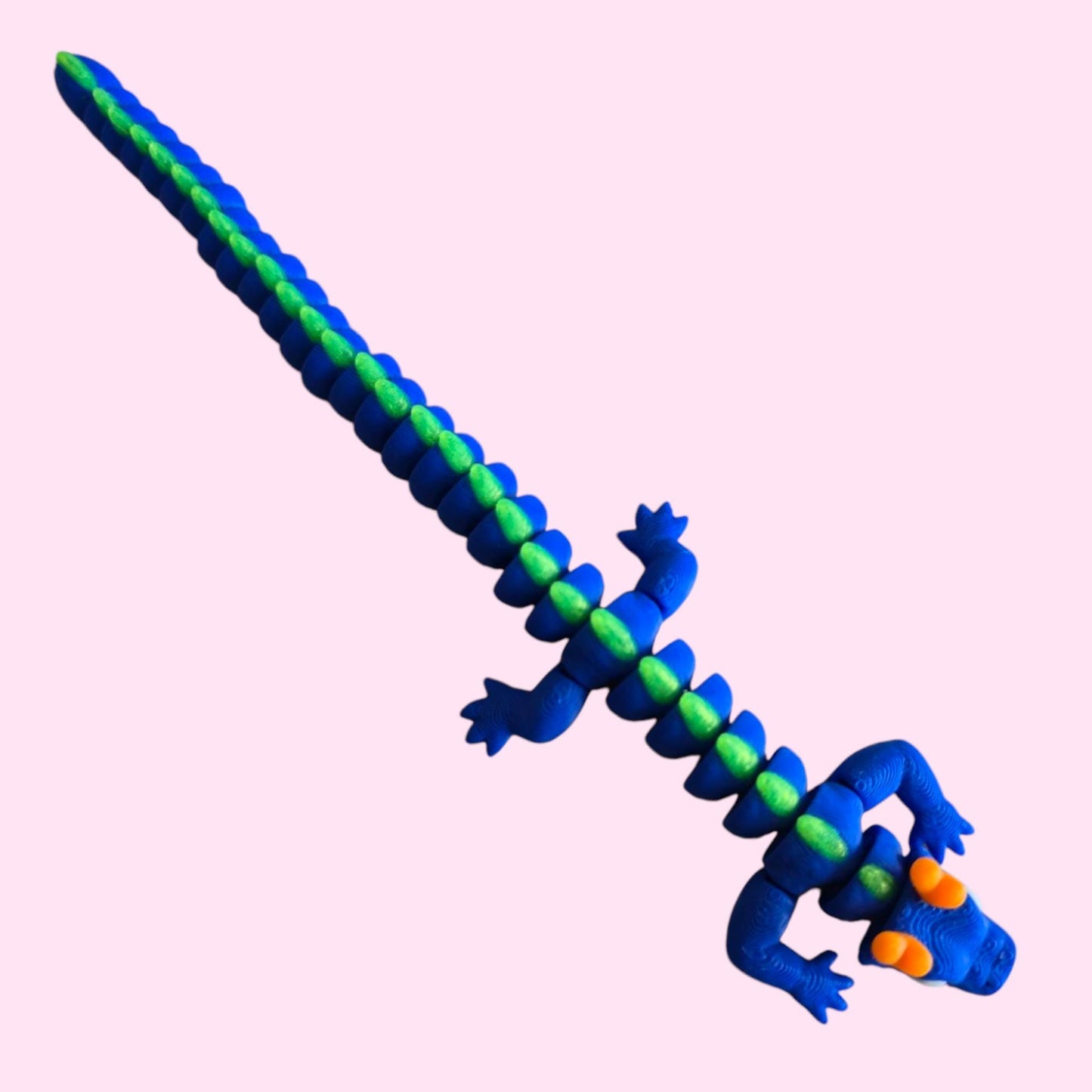 Qinglong Baby Dragon – 7" Poseable 3D Printed Dragon Toy | Blue & Green Articulated Collectible Figurine & Sensory Fidget Gift