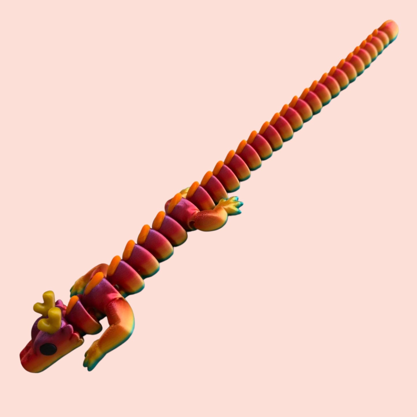 Qinglong Baby Dragon – 13" Poseable 3D Printed Dragon Toy | Articulated Collectible Figurine & Sensory Fidget Gift