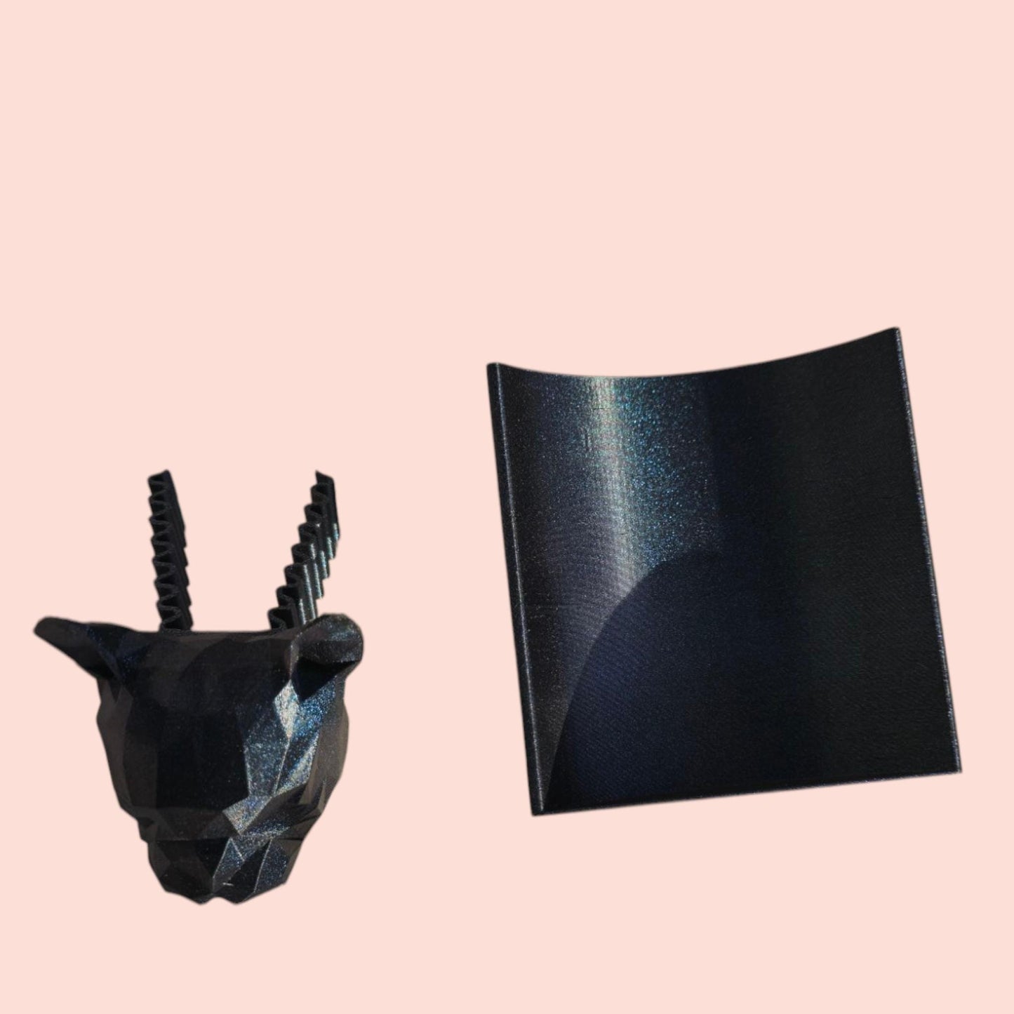 Poly Frenchie Dog Toilet Roll Holder – 3D Printed Fun Bathroom Decor – Blue Glitter Finish