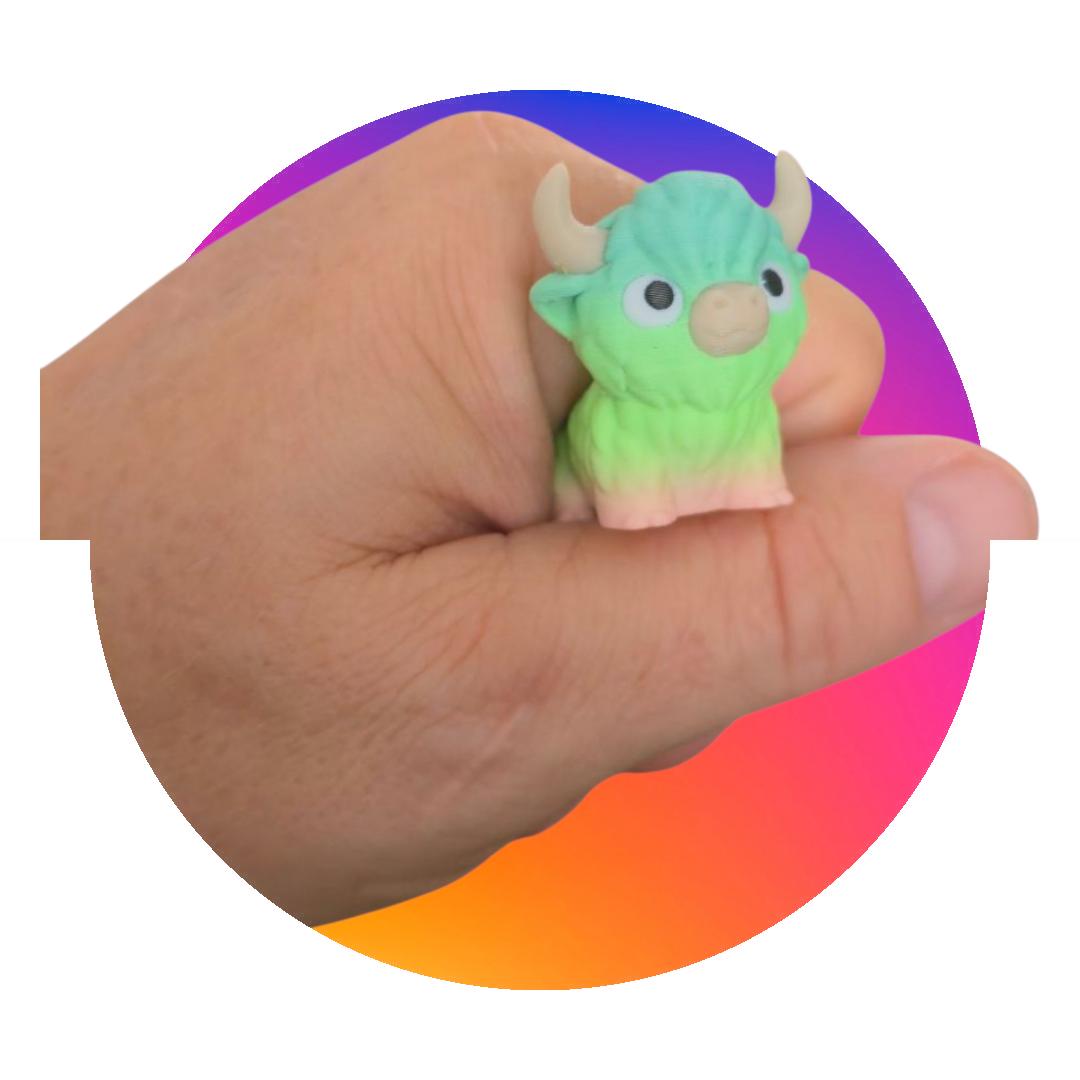 Articulated Highland Cow – 3D Printed Poseable Fidget Desk Toy for Cow Lovers