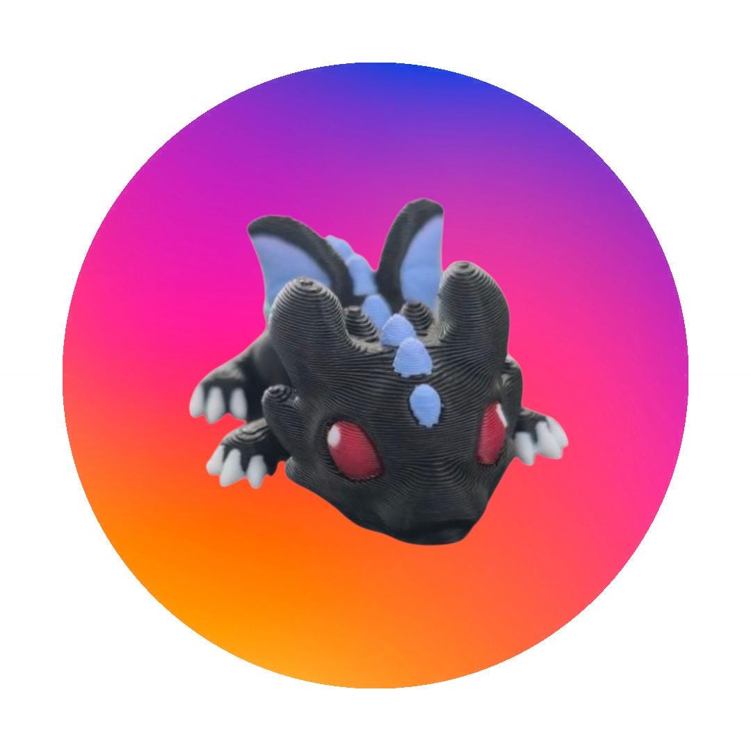 3D Printed Articulated Dragon Hatchling – Flexible Baby Dragon Toy – Fantasy Creature Gift – Poseable Fidget Toy