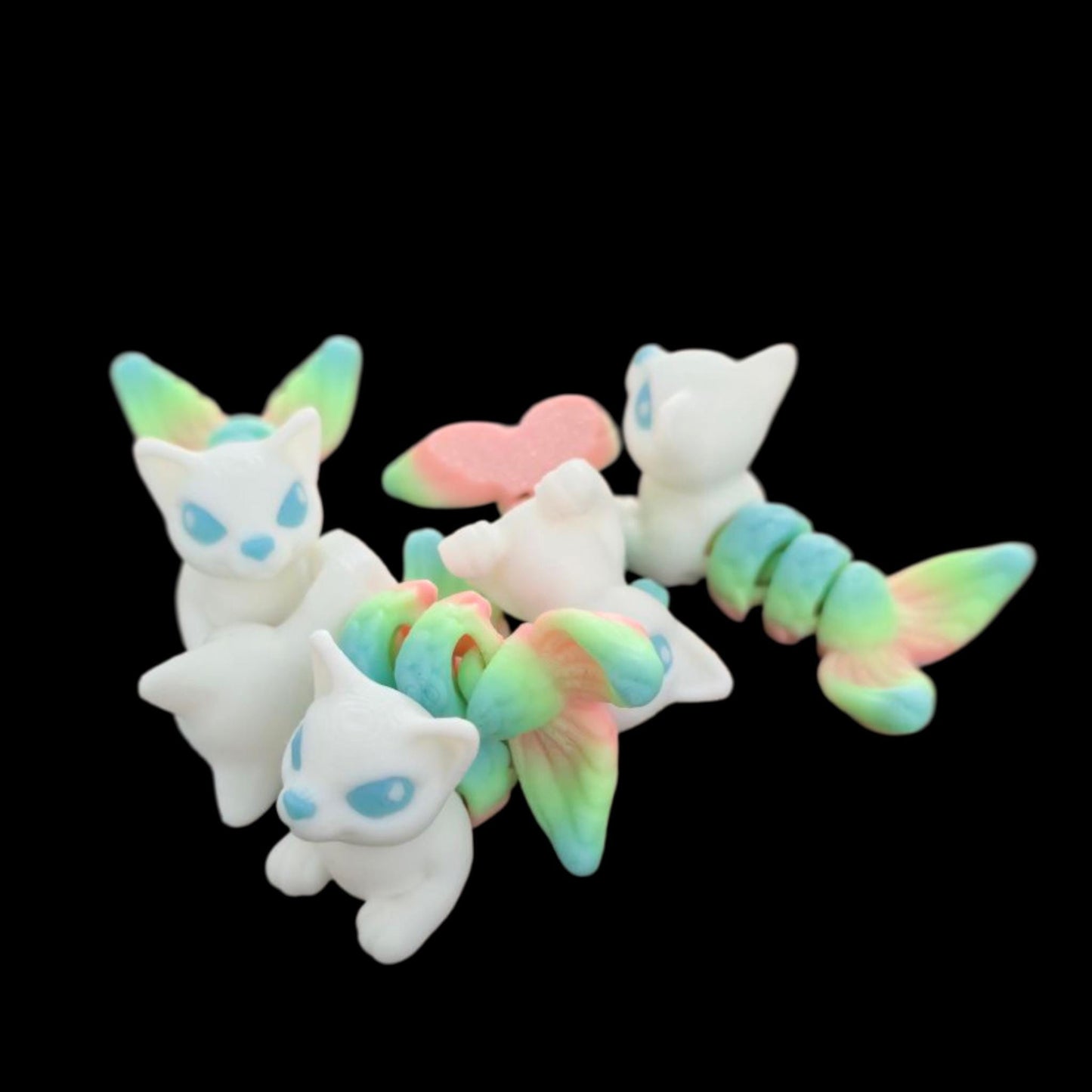 Articulated purmaid Hatchling – Flexible Baby half cat half mermaid Toy – Fantasy Creature Gift – Poseable Fidget Toy – Sensory.