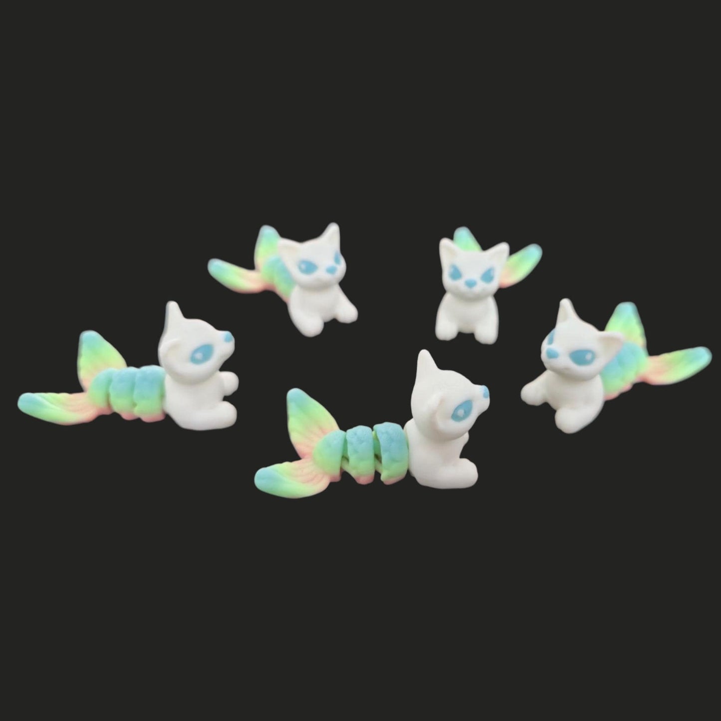 Articulated purmaid Hatchling – Flexible Baby half cat half mermaid Toy – Fantasy Creature Gift – Poseable Fidget Toy – Sensory.