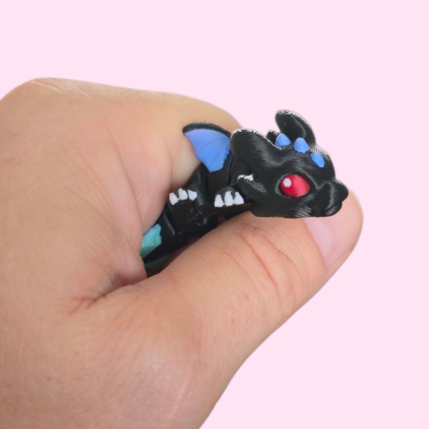 3D Printed Articulated Dragon Hatchling – Flexible Baby Dragon Toy – Fantasy Creature Gift – Poseable Fidget Toy