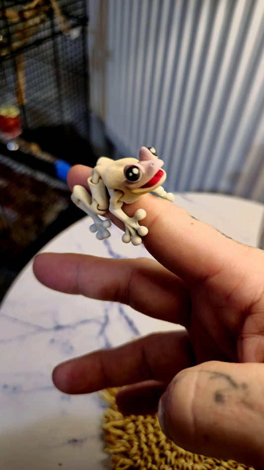3D Printed Frog – Articulated Fidget Animal Toy – Cute Desk Pet Decor – Poseable Frog Gift