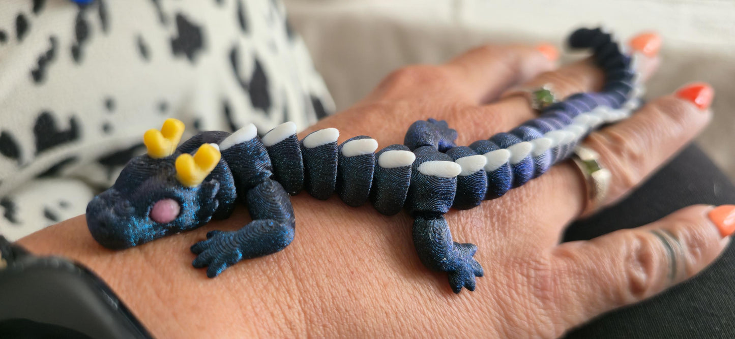 Qinglong Baby Dragon – 7" Poseable 3D Printed Dragon Toy | Articulated Collectible Figurine & Sensory Fidget Gift