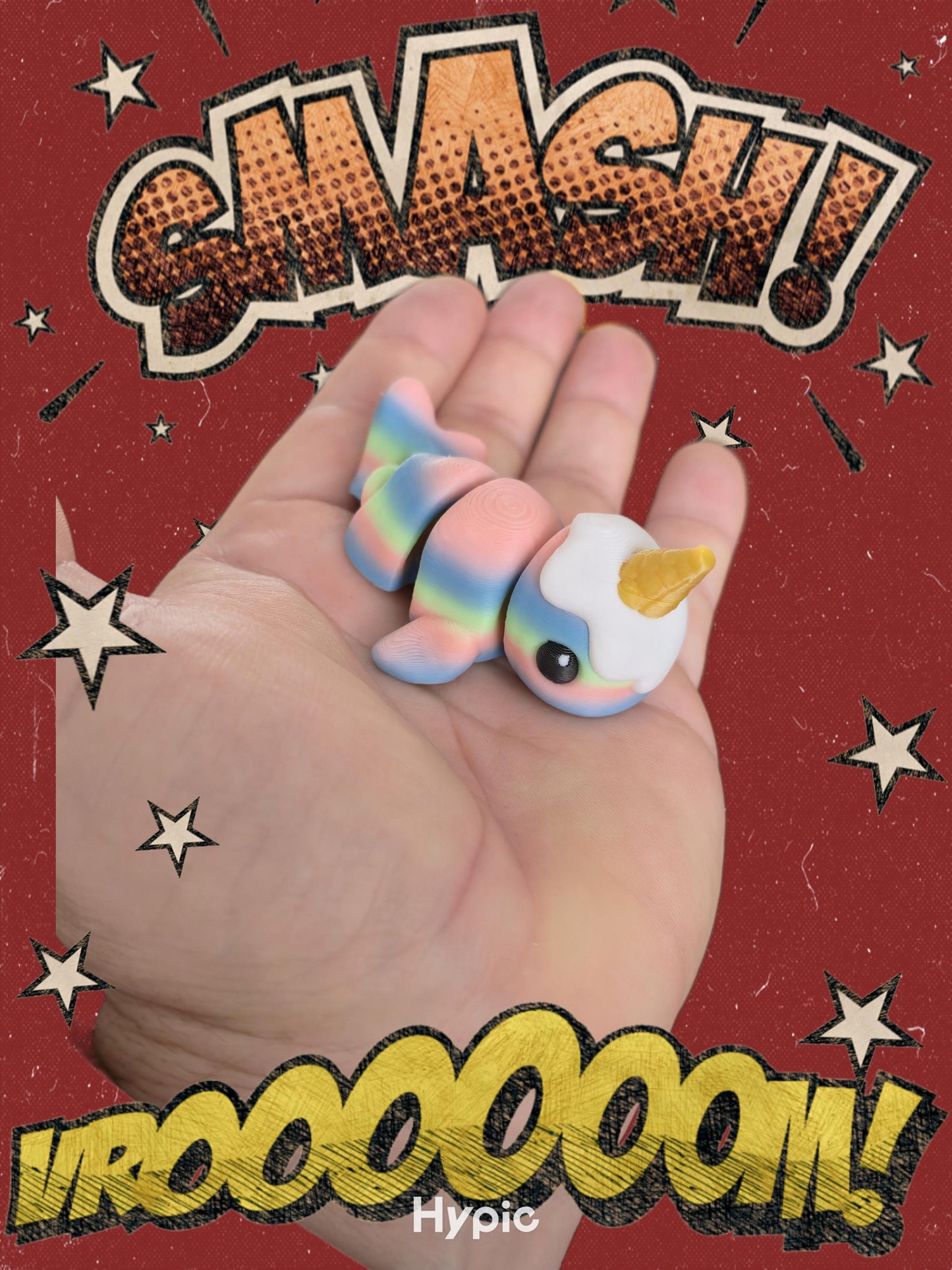 Ice Cream Narwhal – 3D Printed Kawaii Dessert Creature – Cute Ocean Fantasy Desk Toy