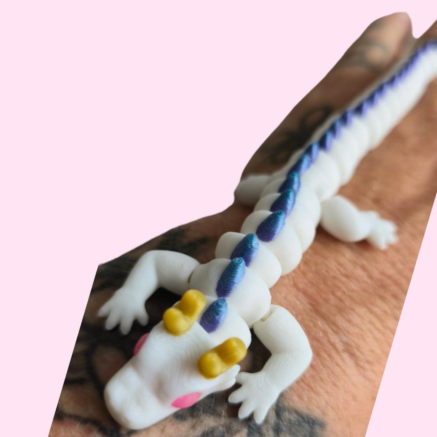 Qinglong Baby Dragon – 7 Inch Articulated 3D Printed Figurine – Poseable Sensory Toy – Mythical Creature Gift – Pocket Dragon Collectible"
