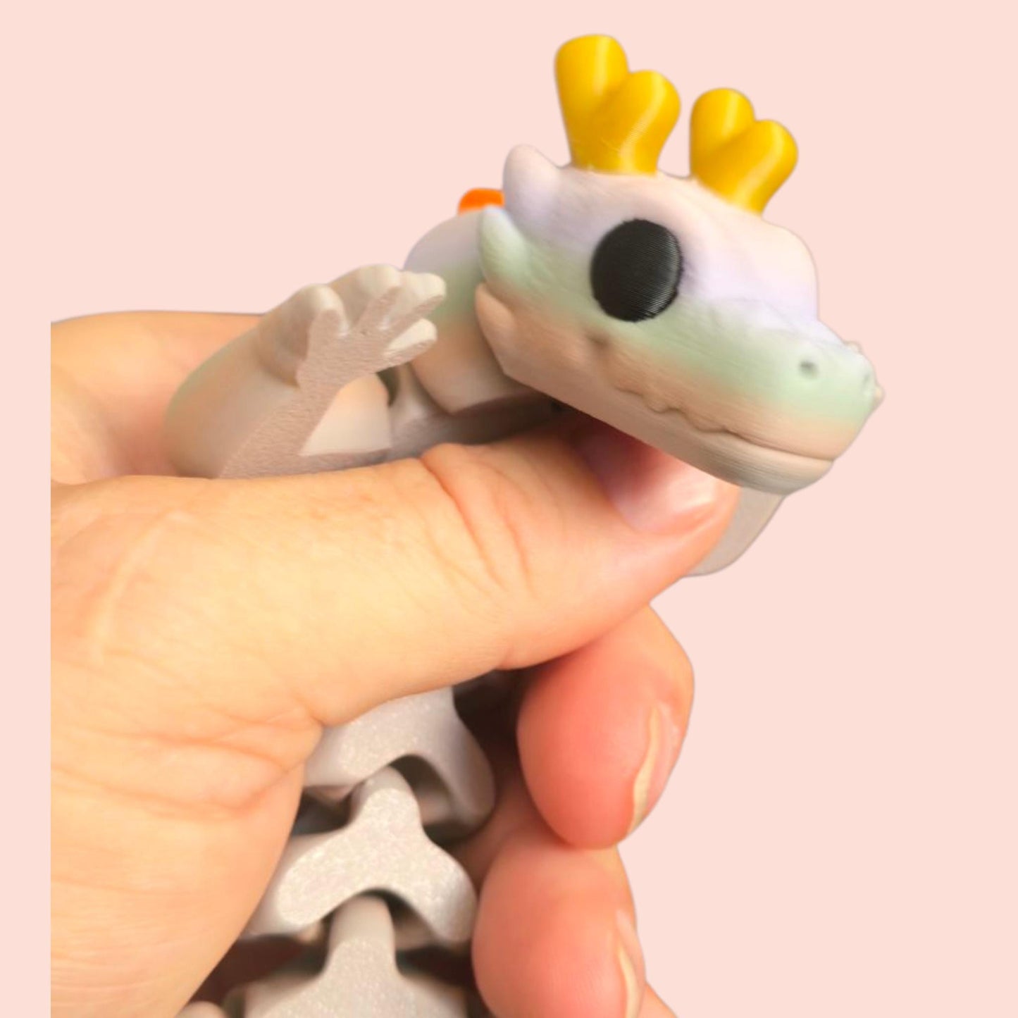 Qinglong Baby Dragon – 13" Poseable 3D Printed Dragon Toy | Articulated Collectible Figurine & Sensory Fidget Gift