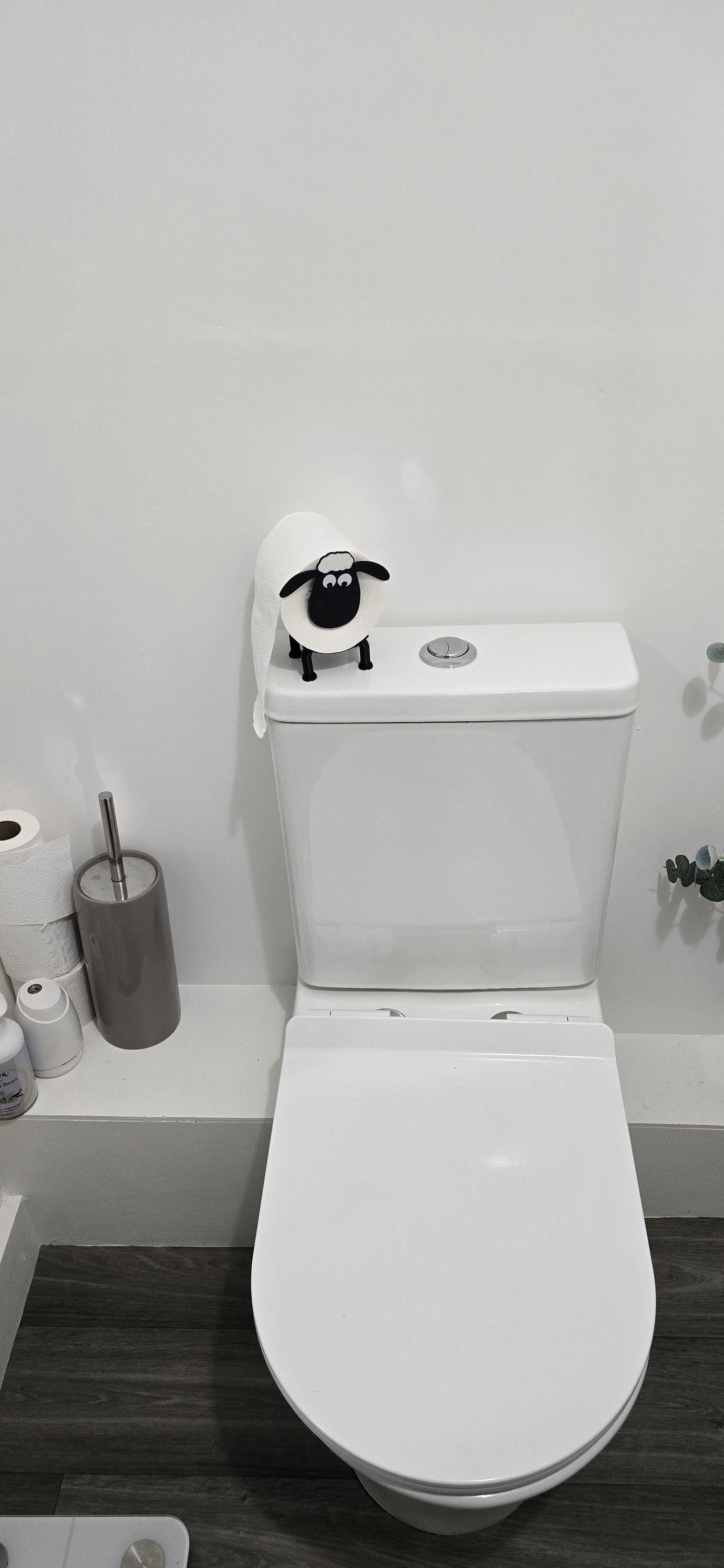 Shaun the Sheep Toilet Roll Holder – 3D Printed Funny Bathroom Decor – Free-Standing PLA Novelty Gift