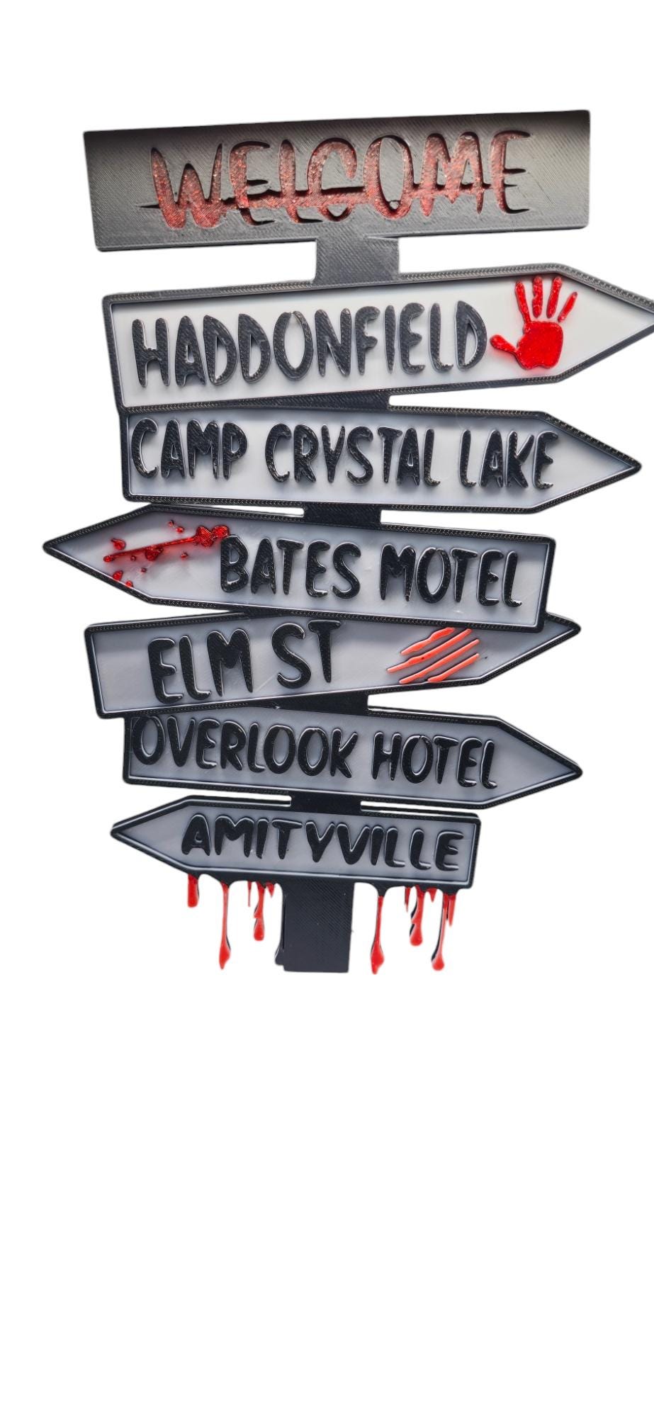 Vintage Horror Direction Sign – Scary Places Wall Art