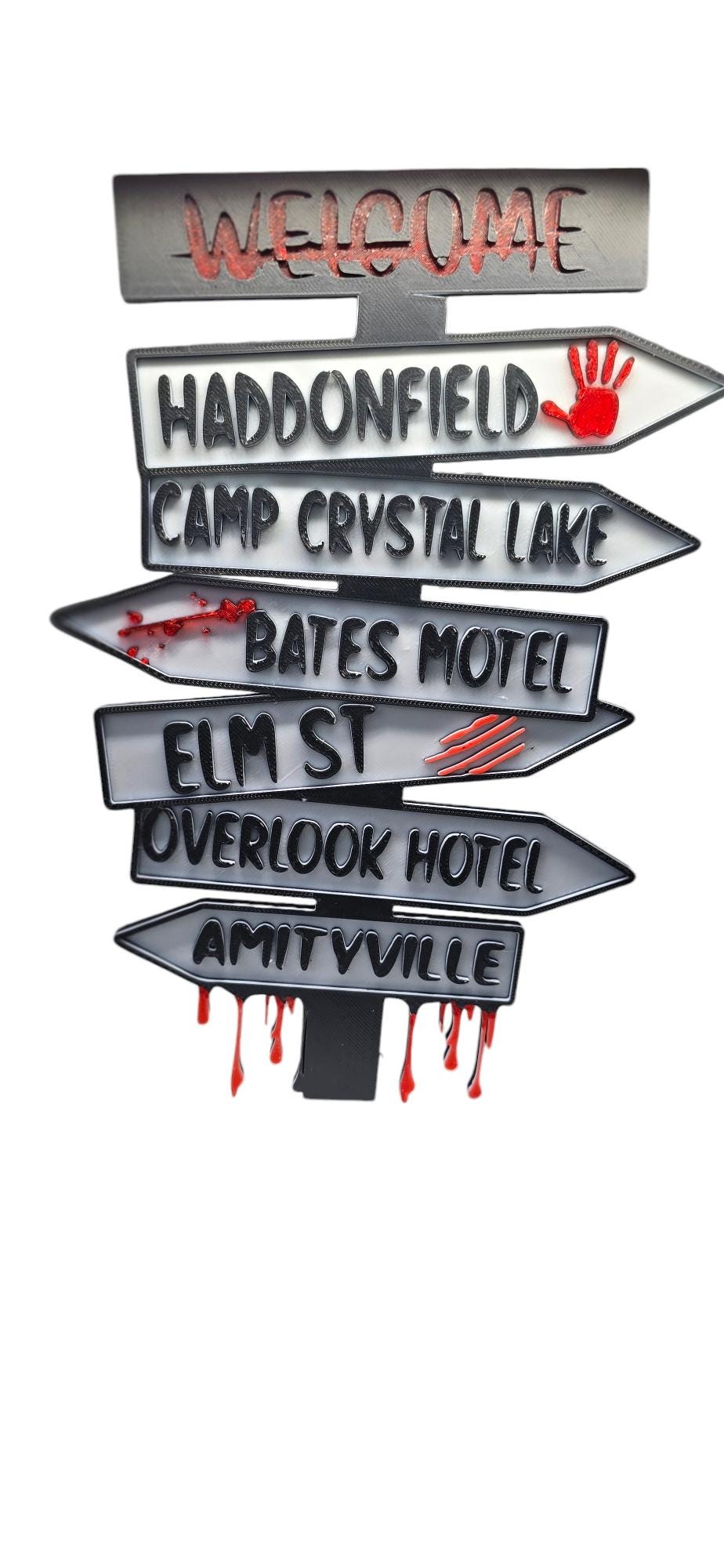 Vintage Horror Direction Sign – Scary Places Wall Art