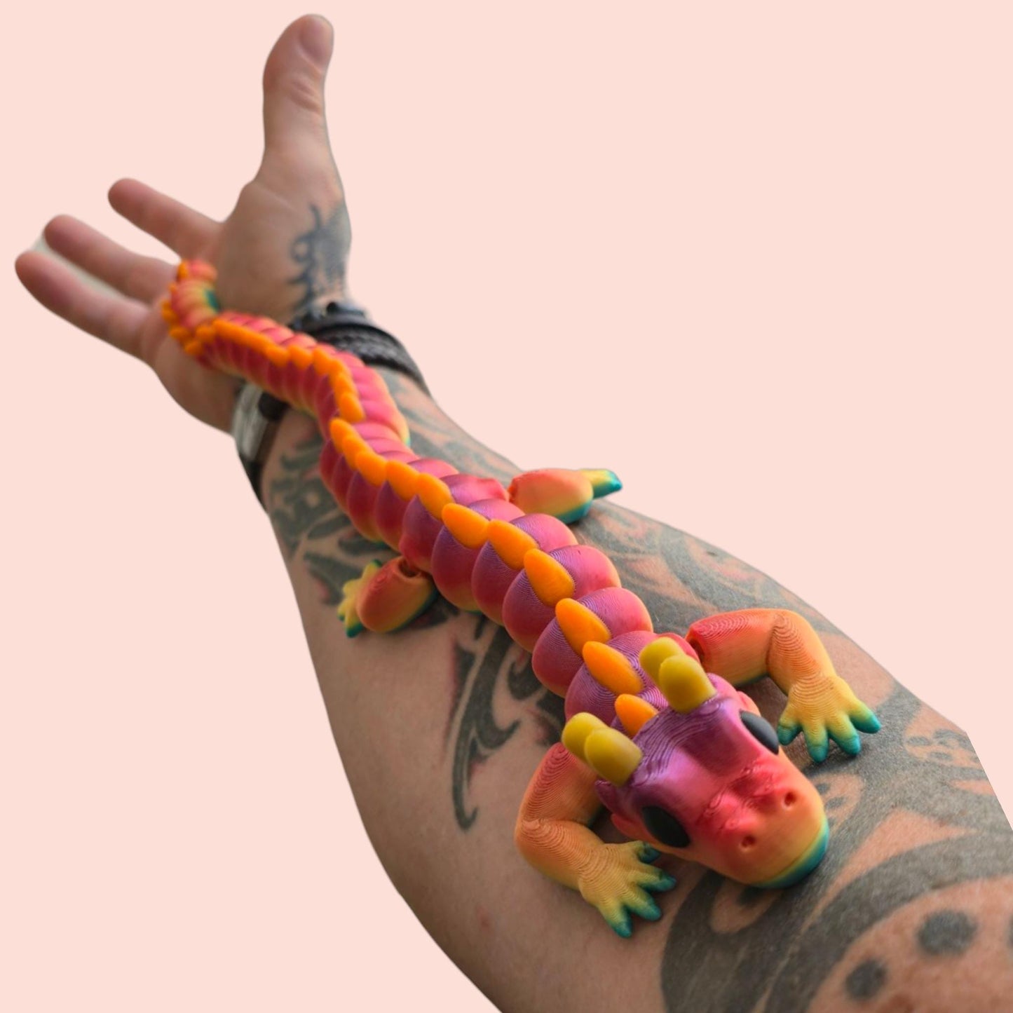 Qinglong Baby Dragon – 13" Poseable 3D Printed Dragon Toy | Articulated Collectible Figurine & Sensory Fidget Gift