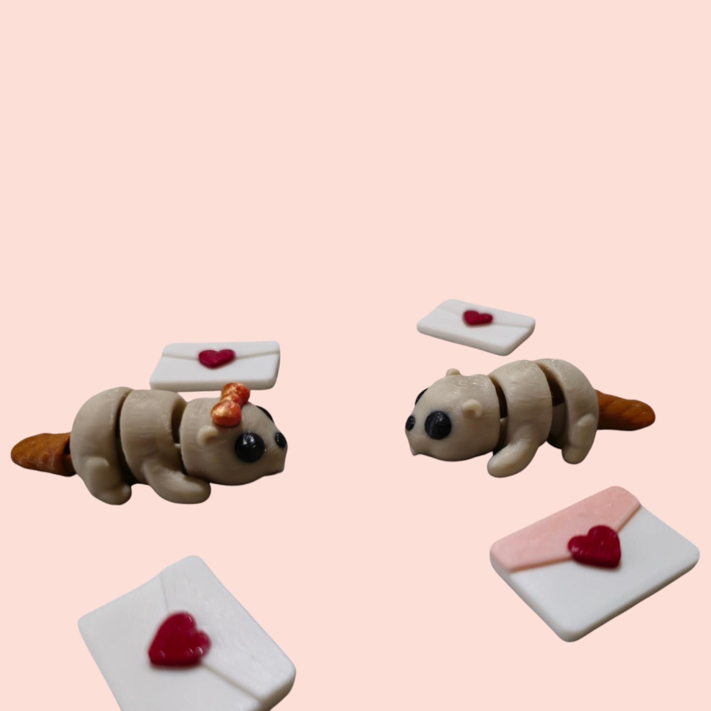 Articulated Fidget Beavers – 3D Printed Sensory Toy Pair – Cute Calming Gift for All Ages