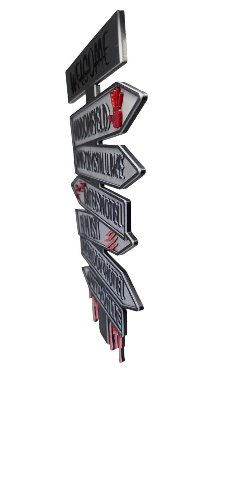 Vintage Horror Direction Sign – Scary Places Wall Art