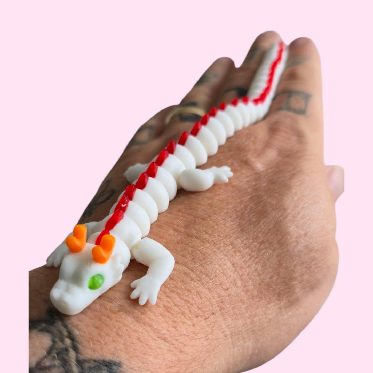 Qinglong Baby Dragon – 7" Poseable 3D Printed Dragon Toy | Articulated Collectible Figurine & Sensory Fidget Gift