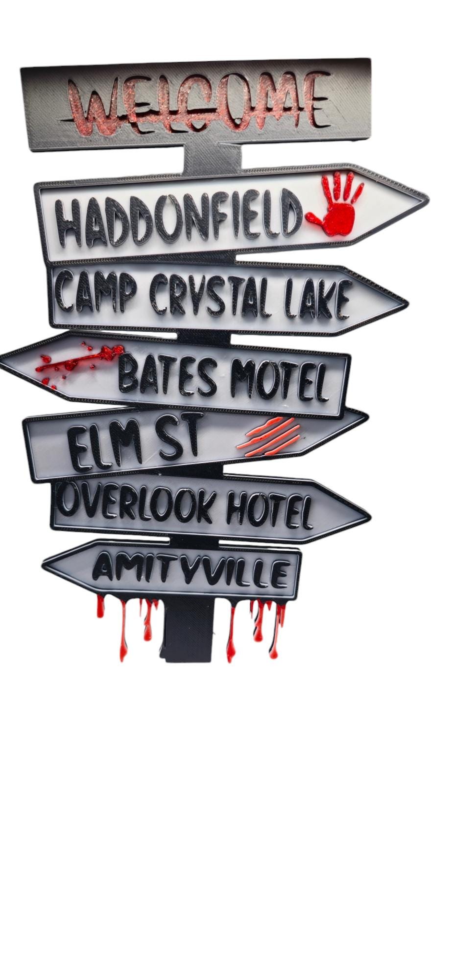 Vintage Horror Direction Sign – Scary Places Wall Art