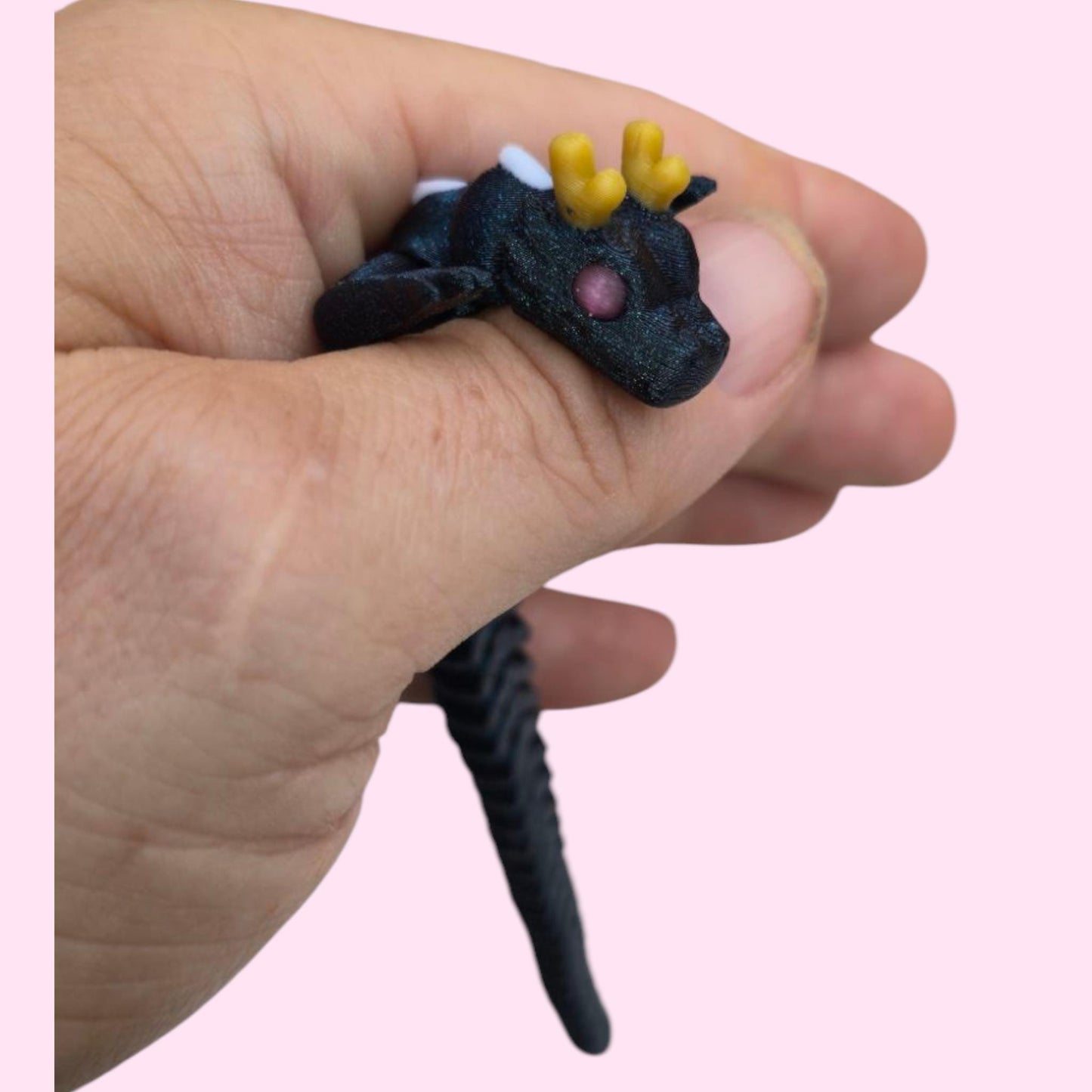 Qinglong Baby Dragon – 7" Poseable 3D Printed Dragon Toy | Articulated Collectible Figurine & Sensory Fidget Gift