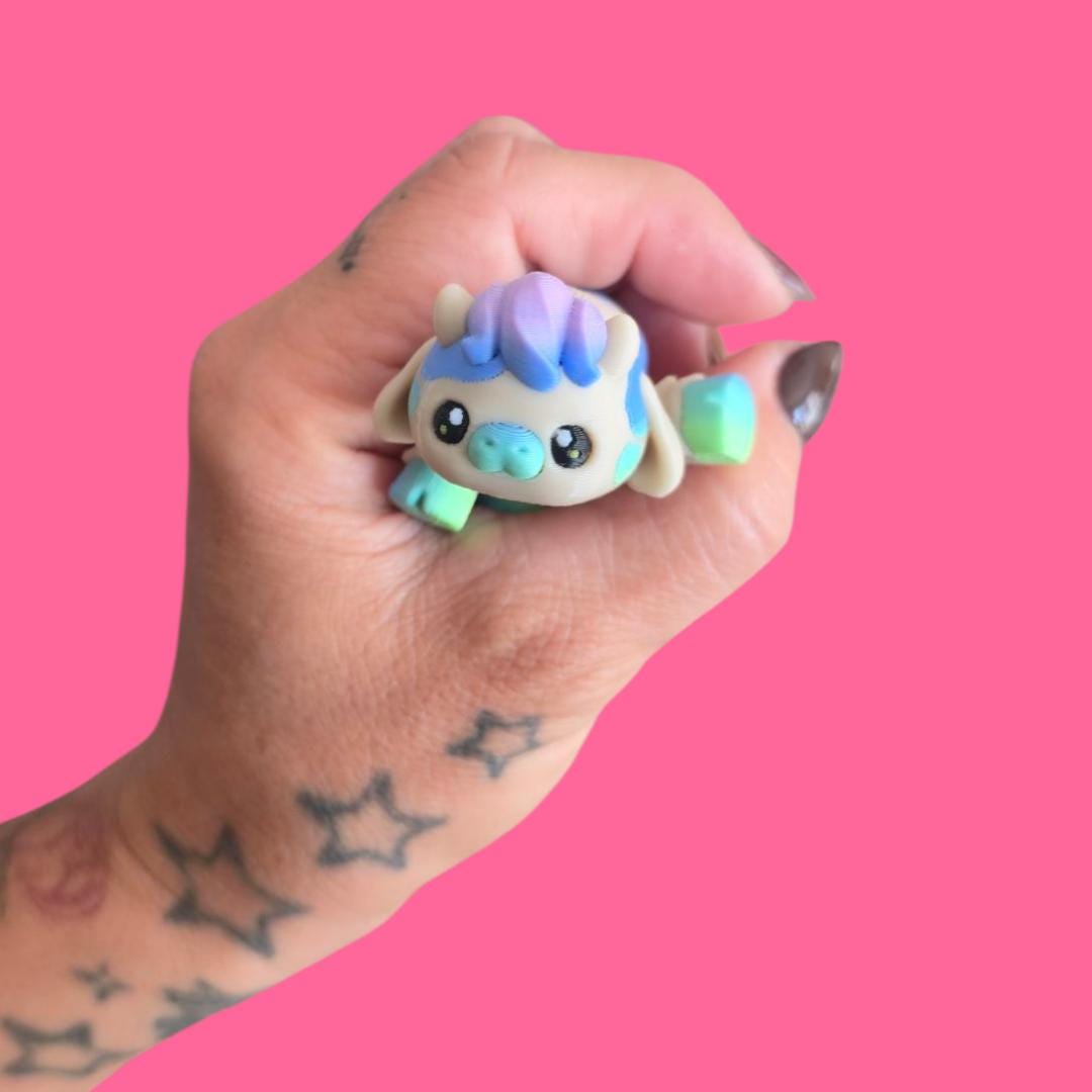 Flexi Cow – 3D Printed Poseable Cow Toy – Articulated Farm Animal – Fidget Desk Buddy – Cute Gift for Cow Lovers