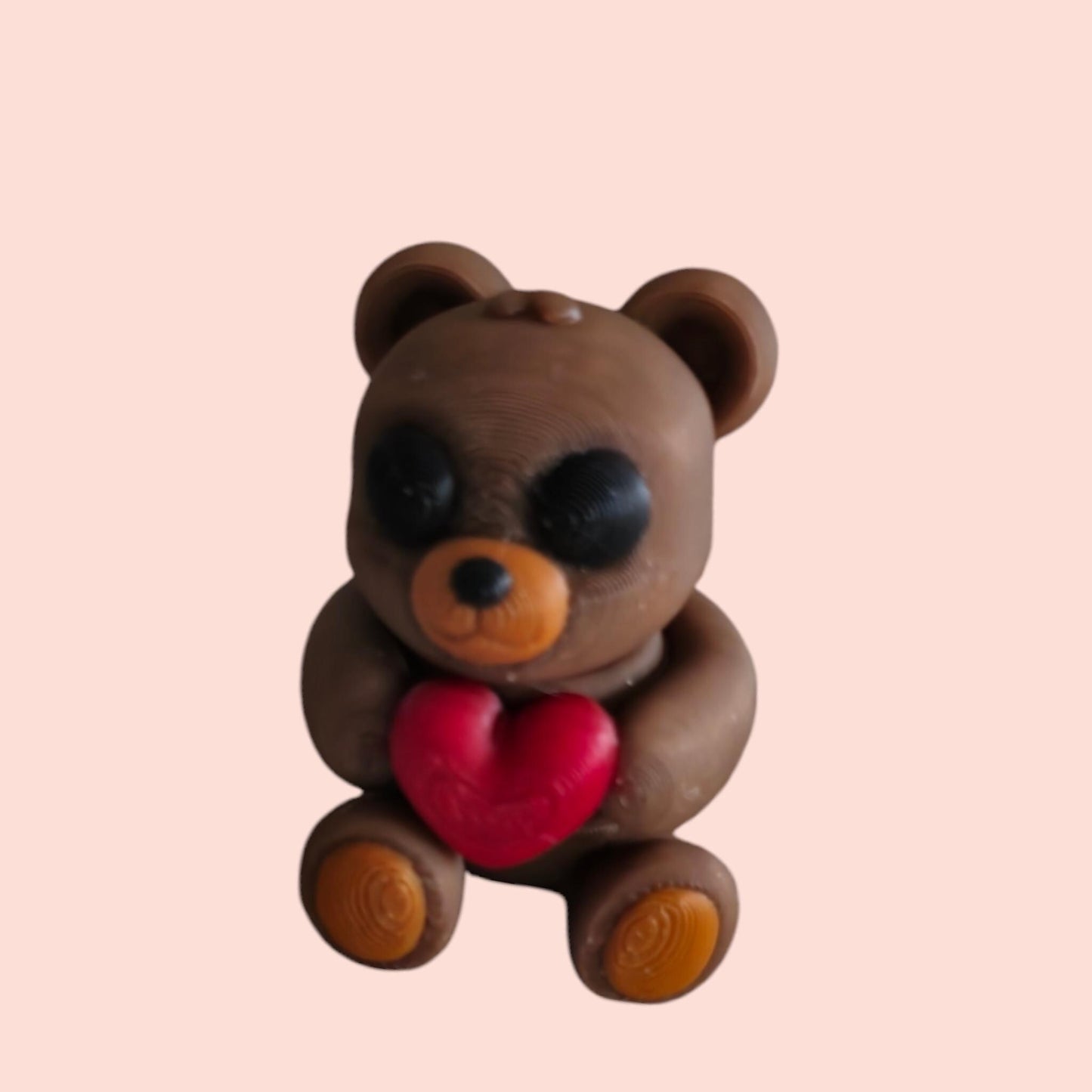 Articulated Love Heart Bear with Cupcake Pod – 3D Printed Sensory Fidget Toy & Gift Case
