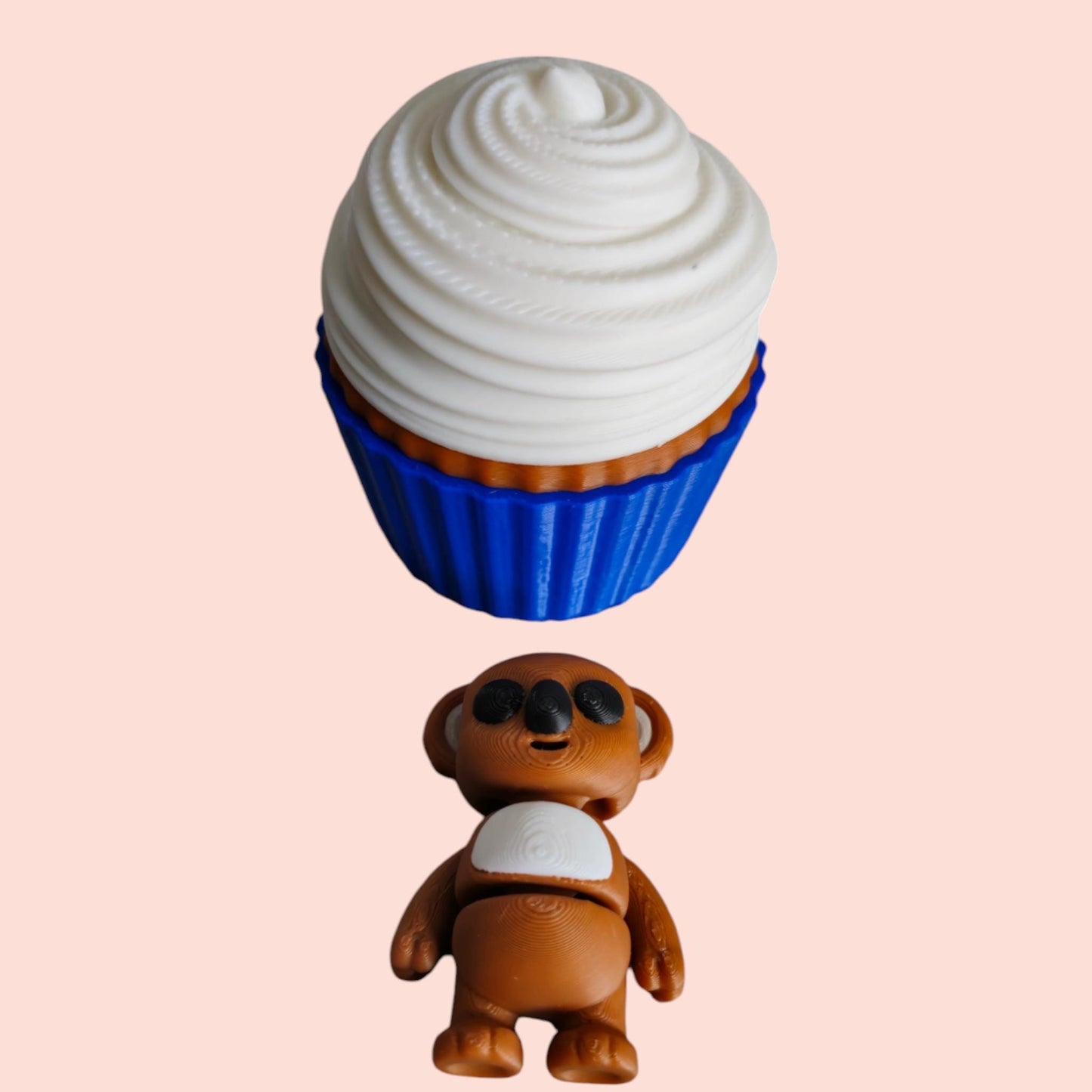 Articulated Koala with Cupcake Pod – 3D Printed Sensory Fidget Bear in Collectible Case