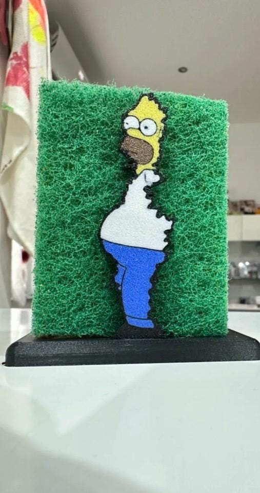 Homer Sponge Holder – 3D Printed Funny Kitchen Sink Accessory – Eco-Friendly Gift for Cartoon Fans
