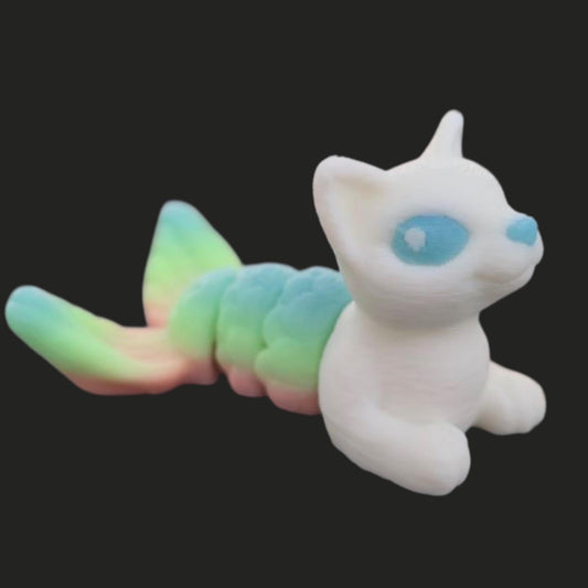 Articulated purmaid Hatchling – Flexible Baby half cat half mermaid Toy – Fantasy Creature Gift – Poseable Fidget Toy – Sensory.