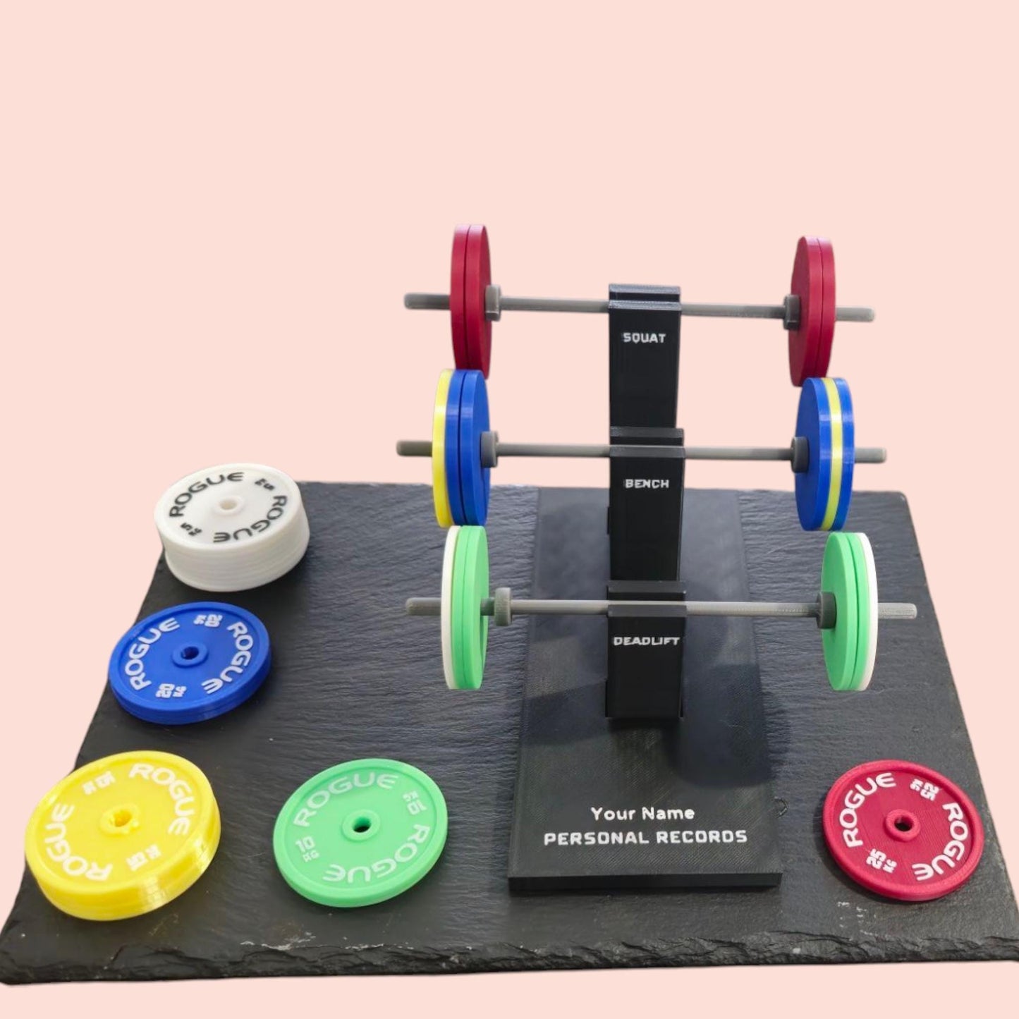 customizable 3D Printed PR Tracker for CrossFit & Powerlifting – Track Personal Records up to 470kg