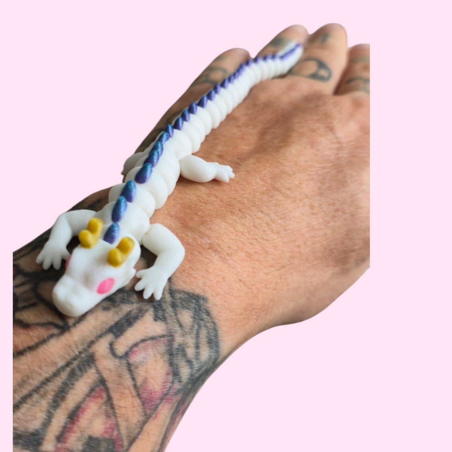 Qinglong Baby Dragon – 7 Inch Articulated 3D Printed Figurine – Poseable Sensory Toy – Mythical Creature Gift – Pocket Dragon Collectible"