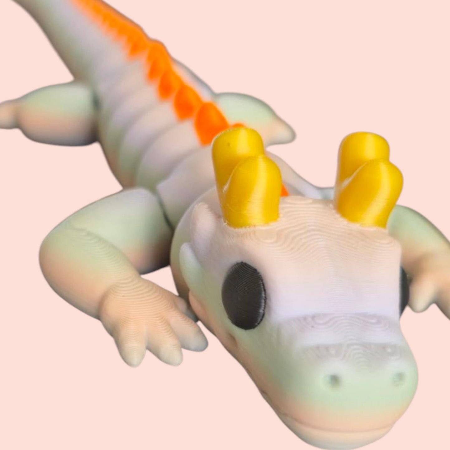 Qinglong Baby Dragon – 13" Poseable 3D Printed Dragon Toy | Articulated Collectible Figurine & Sensory Fidget Gift
