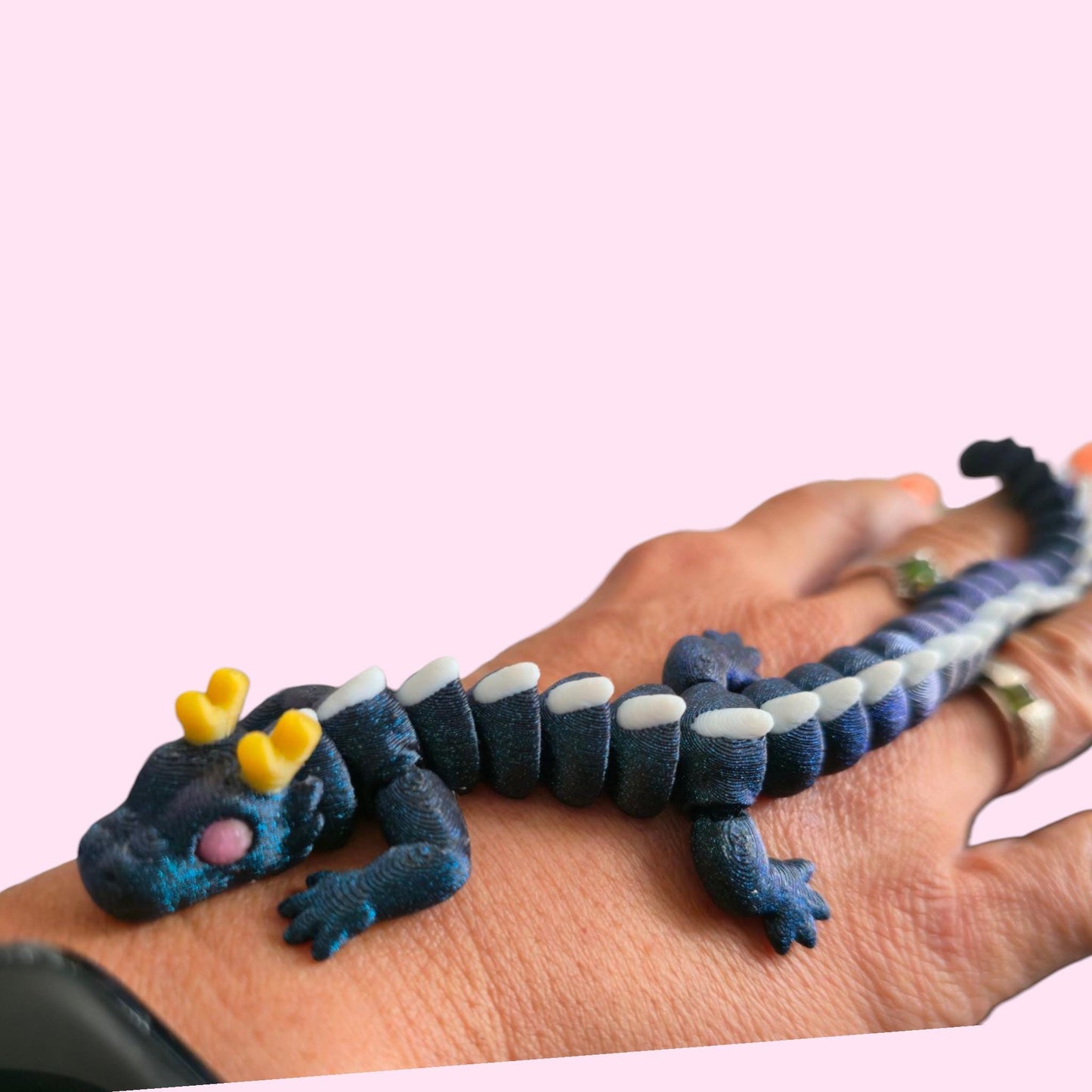 Qinglong Baby Dragon – 7" Poseable 3D Printed Dragon Toy | Articulated Collectible Figurine & Sensory Fidget Gift
