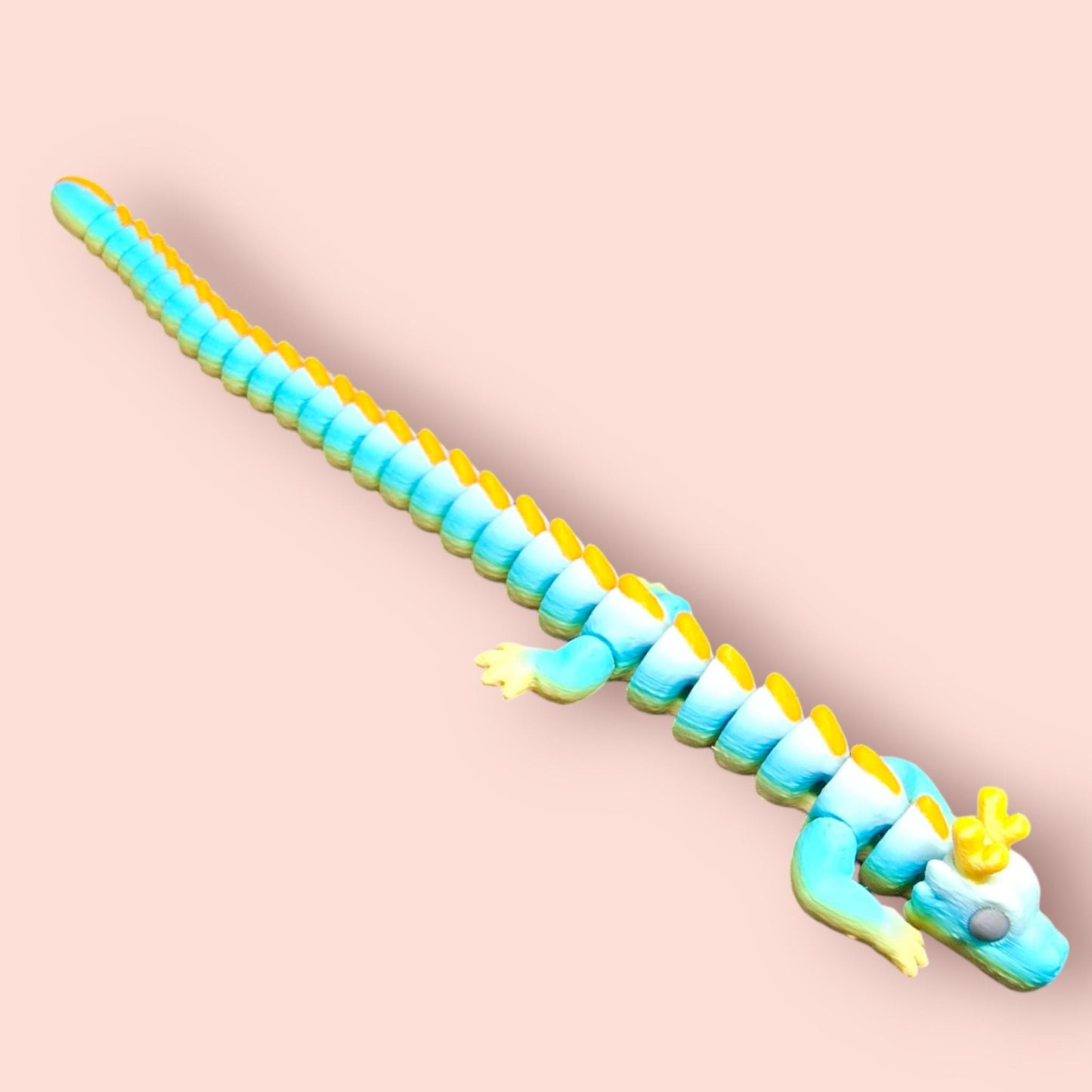 Qinglong Dragon – Matte multi colour 7" Poseable Dragon Toy | Articulated Sensory Fidget Gift
