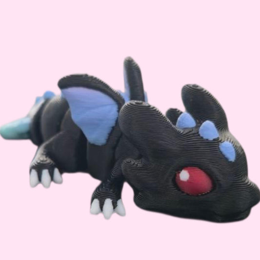 3D Printed Articulated Dragon Hatchling – Flexible Baby Dragon Toy – Fantasy Creature Gift – Poseable Fidget Toy