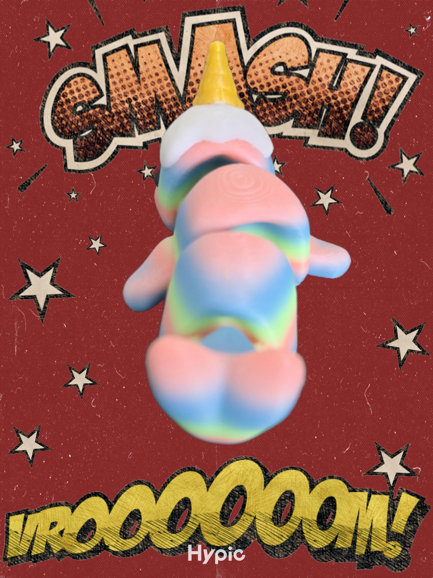 Ice Cream Narwhal – 3D Printed Kawaii Dessert Creature – Cute Ocean Fantasy Desk Toy