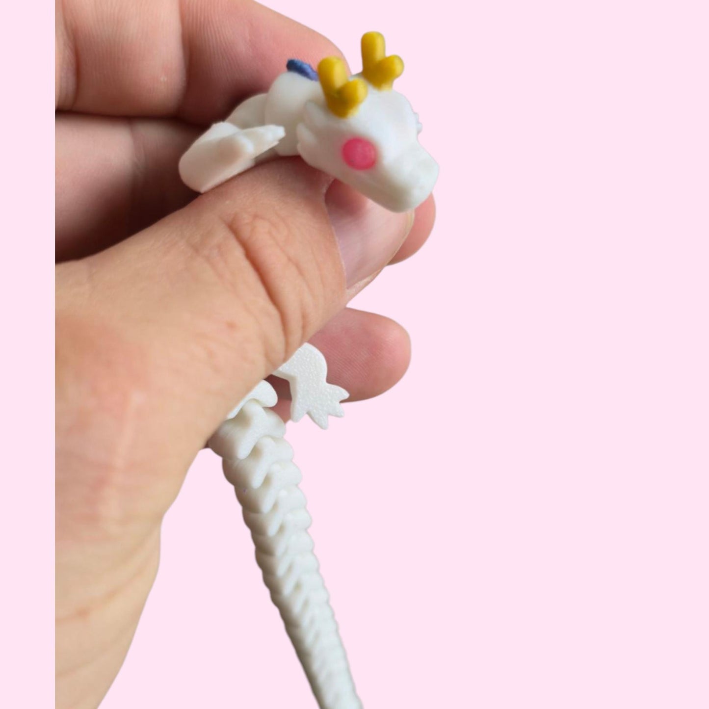 Qinglong Baby Dragon – 7 Inch Articulated 3D Printed Figurine – Poseable Sensory Toy – Mythical Creature Gift – Pocket Dragon Collectible"
