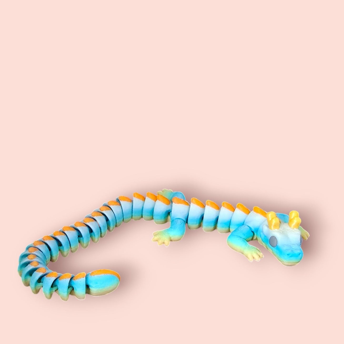 Qinglong Dragon – Matte multi colour 7" Poseable Dragon Toy | Articulated Sensory Fidget Gift