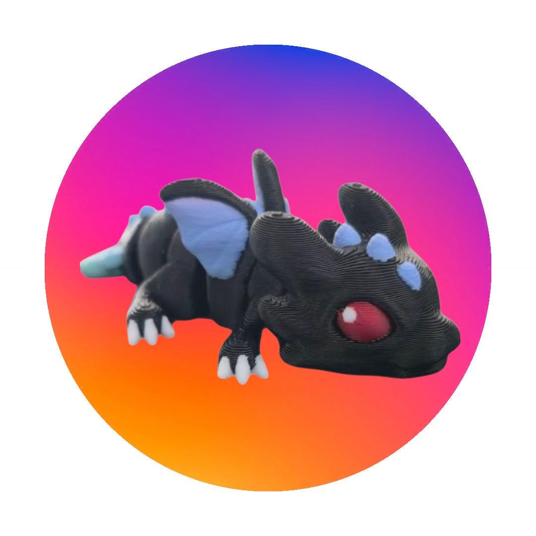 3D Printed Articulated Dragon Hatchling – Flexible Baby Dragon Toy – Fantasy Creature Gift – Poseable Fidget Toy