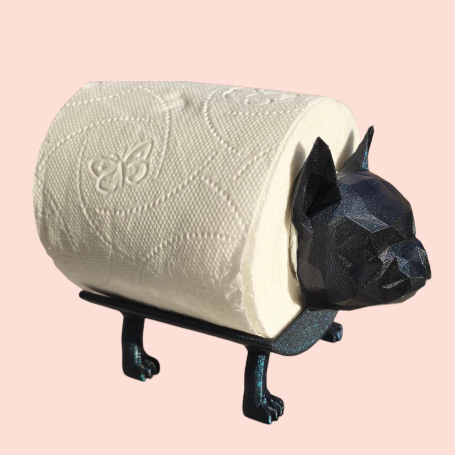 Poly Frenchie Dog Toilet Roll Holder β 3D Printed Animal Style Bathroom Decor β Fun & Functional Home Accessory