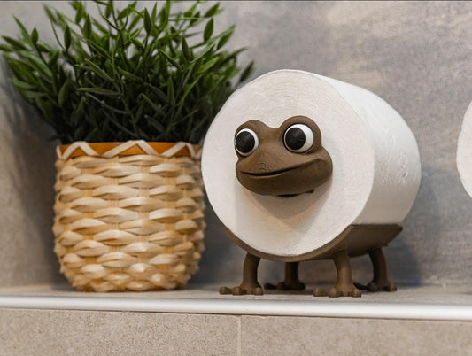 Chunky Frog Toilet Roll Holder – Fun Quirky 3D Printed Bathroom Decor"