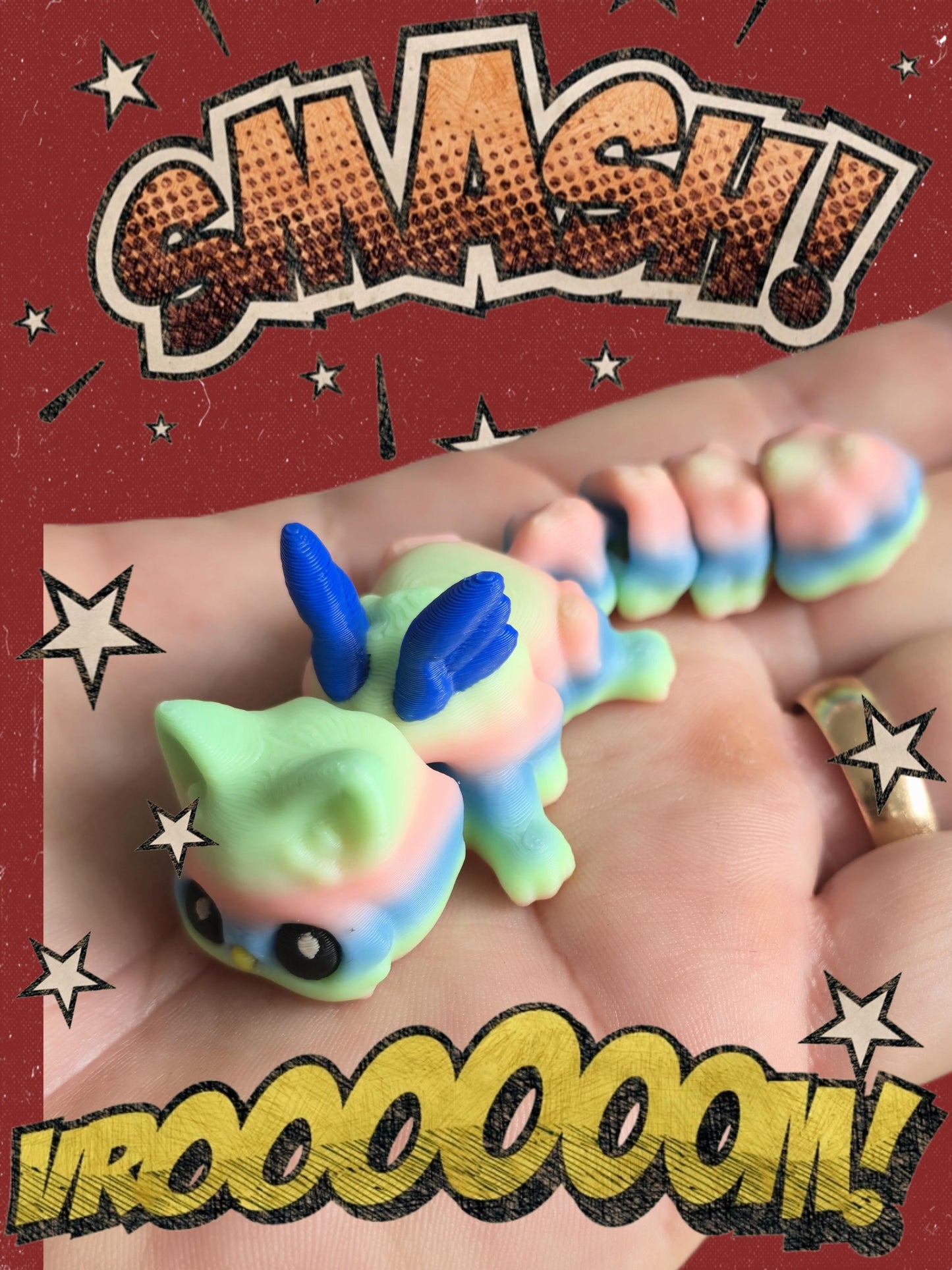 Meowl Flexi ā 3D Printed Flexible Cat-Owl Hybrid Toy ā Cute Articulated Fantasy Animal ā Fidget Desk Pet ā Unique Gift for Cat & Owl Lovers