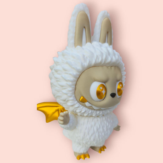 Labubu Angel Figurine with Rotating Eyes - Unique Home Decor"